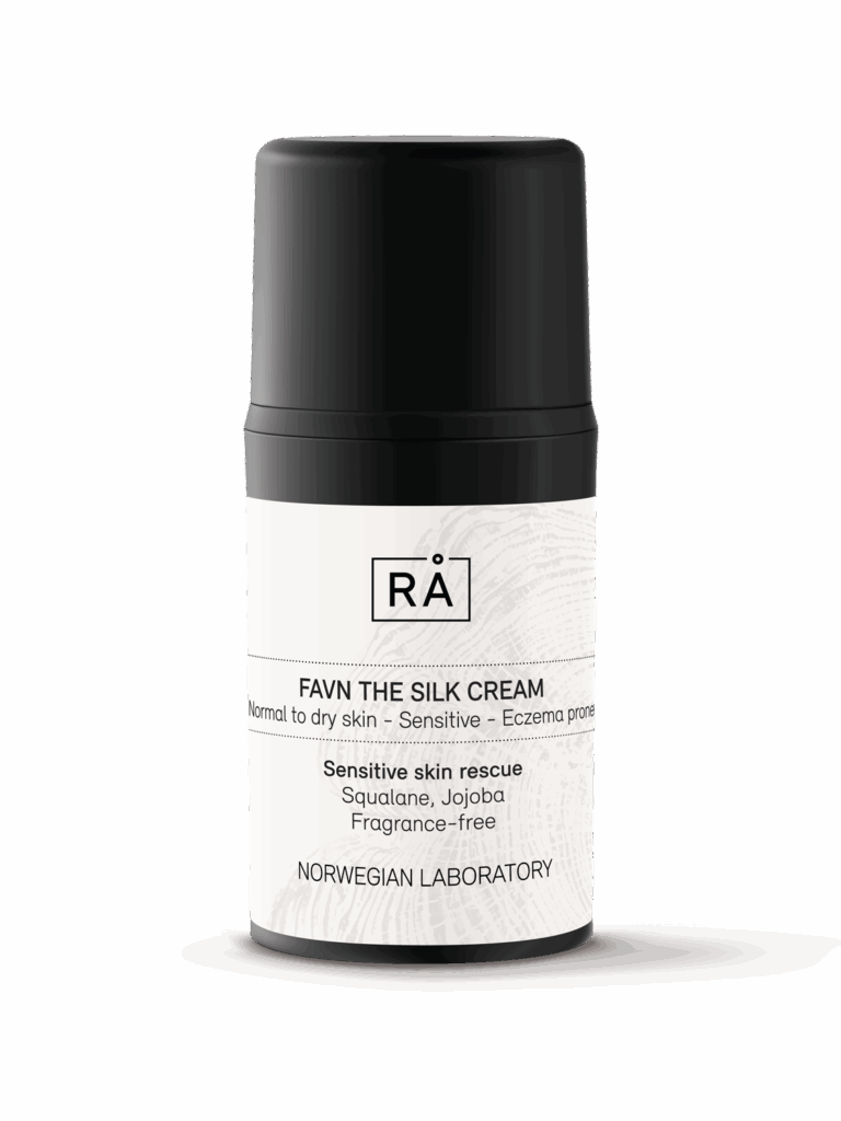 Fuktighetskrem uten parfyme for sensitiv hud. Squalane og jojoba roer og mykgjør huden.
