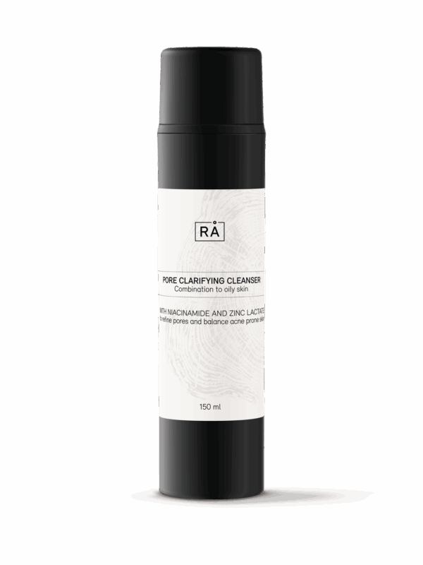 Rens med niacinamide og zinc lactate som balanserer en kombinert til fet hud med kviser og tilstoppede porer.