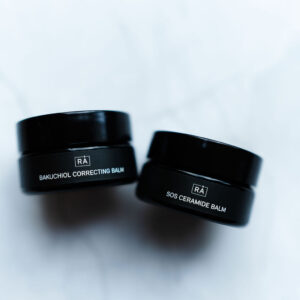 samlebilde av rå skincare ansiktsbalmer uten vann for tørr hud