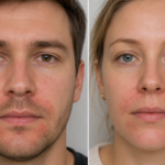 nærbilde av dame og mann med perioral dermatitt