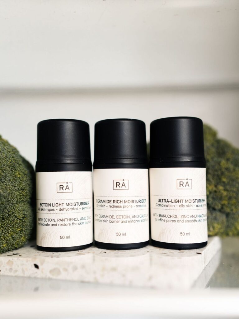 Samlebilde av RÅ Skincare ansiktskremer for sensitiv hud 
